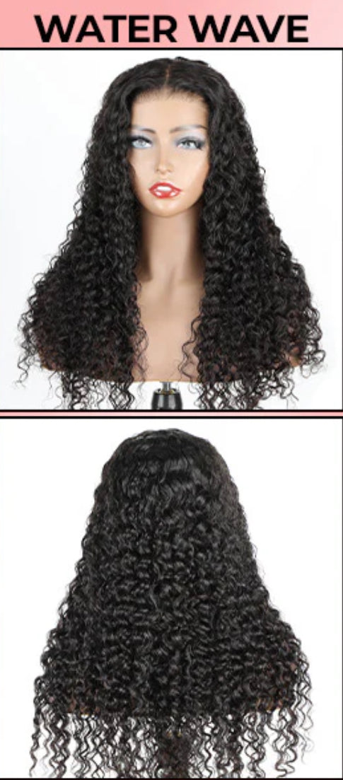 22” inch 100% Glueless Ocean Curl Wear Go Wig. Pre-cut Lace. Undetectable 4x6 HD Lace.