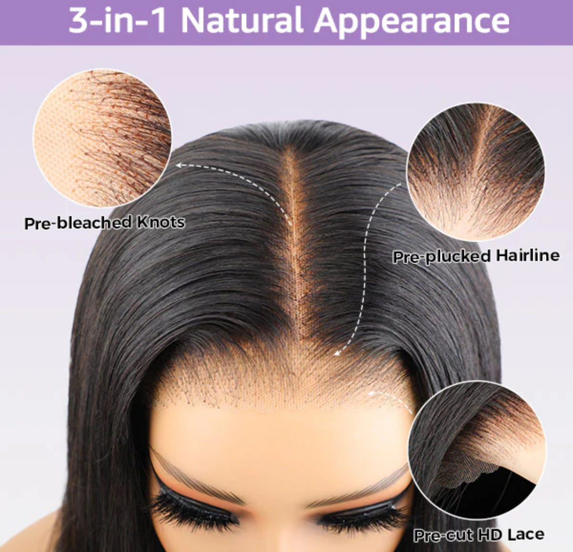 20" STRAIGHT 4x6 Pre Cut
HD Lace. Wear & Go Glueless
WIG, Bleached Knots. Beginner friendly