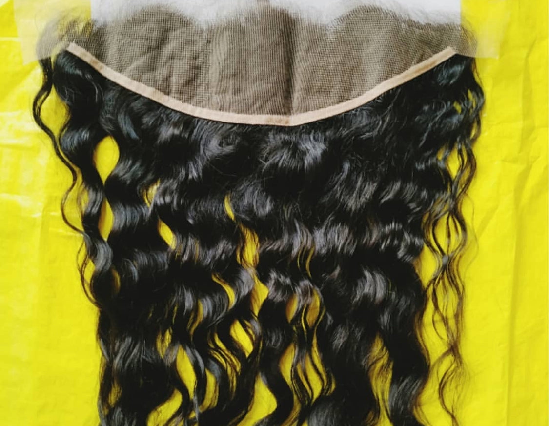 22 inch Premium Raw Wavy Indian Hair 13x4 Frontal - No Shedding, No Tangles, Natural Hairline