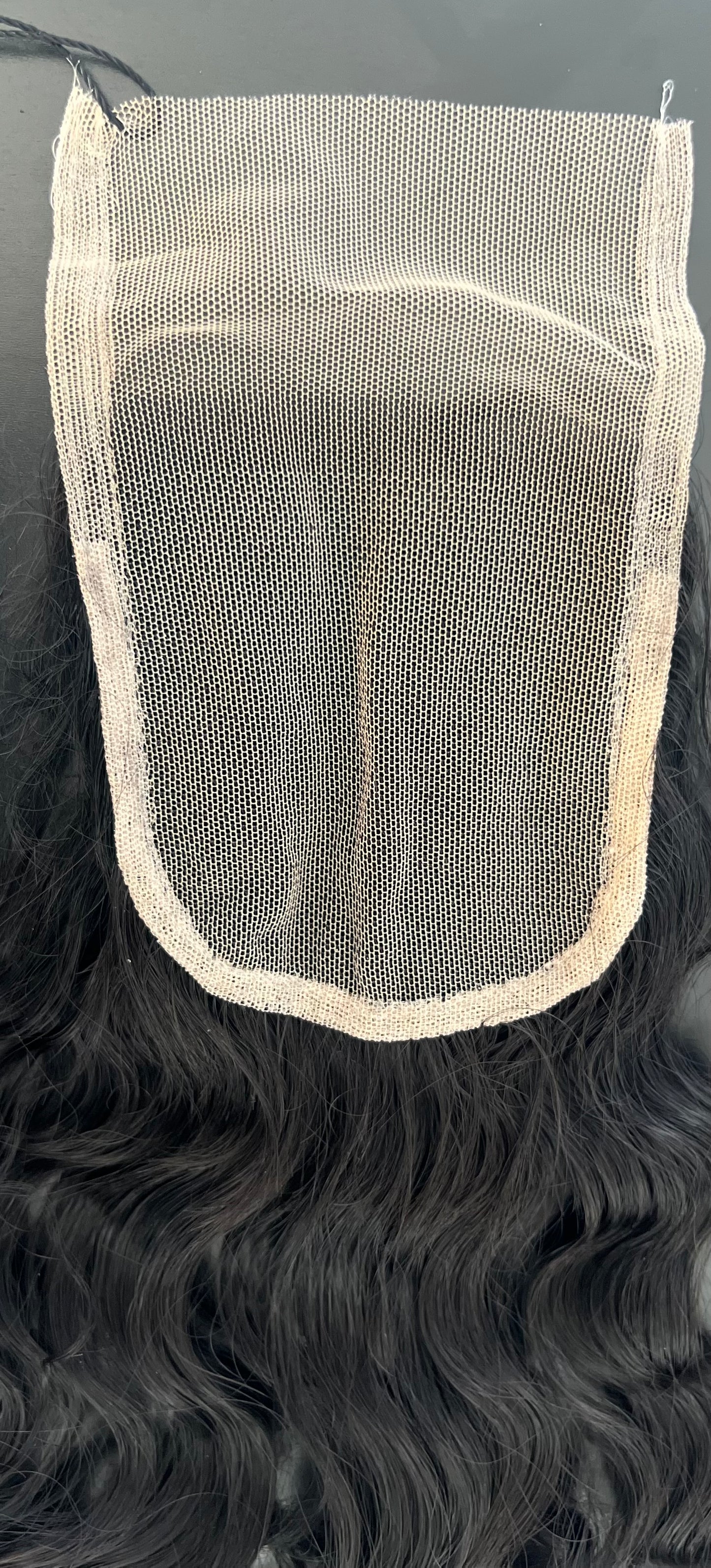 22 inch Raw Indian Curly 4x4 Lace Closure - Wefted from Indian Temple Hair, No Shedding or Tangles, Free Parting