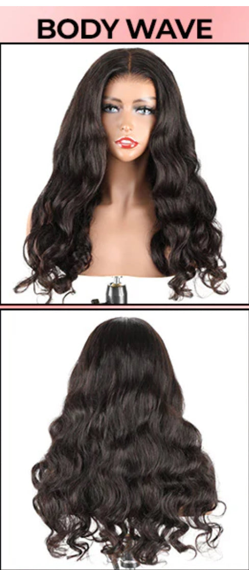 22”inch 100% Glueless Wavy Wear Go Wig. Pre-cut Lace. Undetectable 4x6 HD Lace.