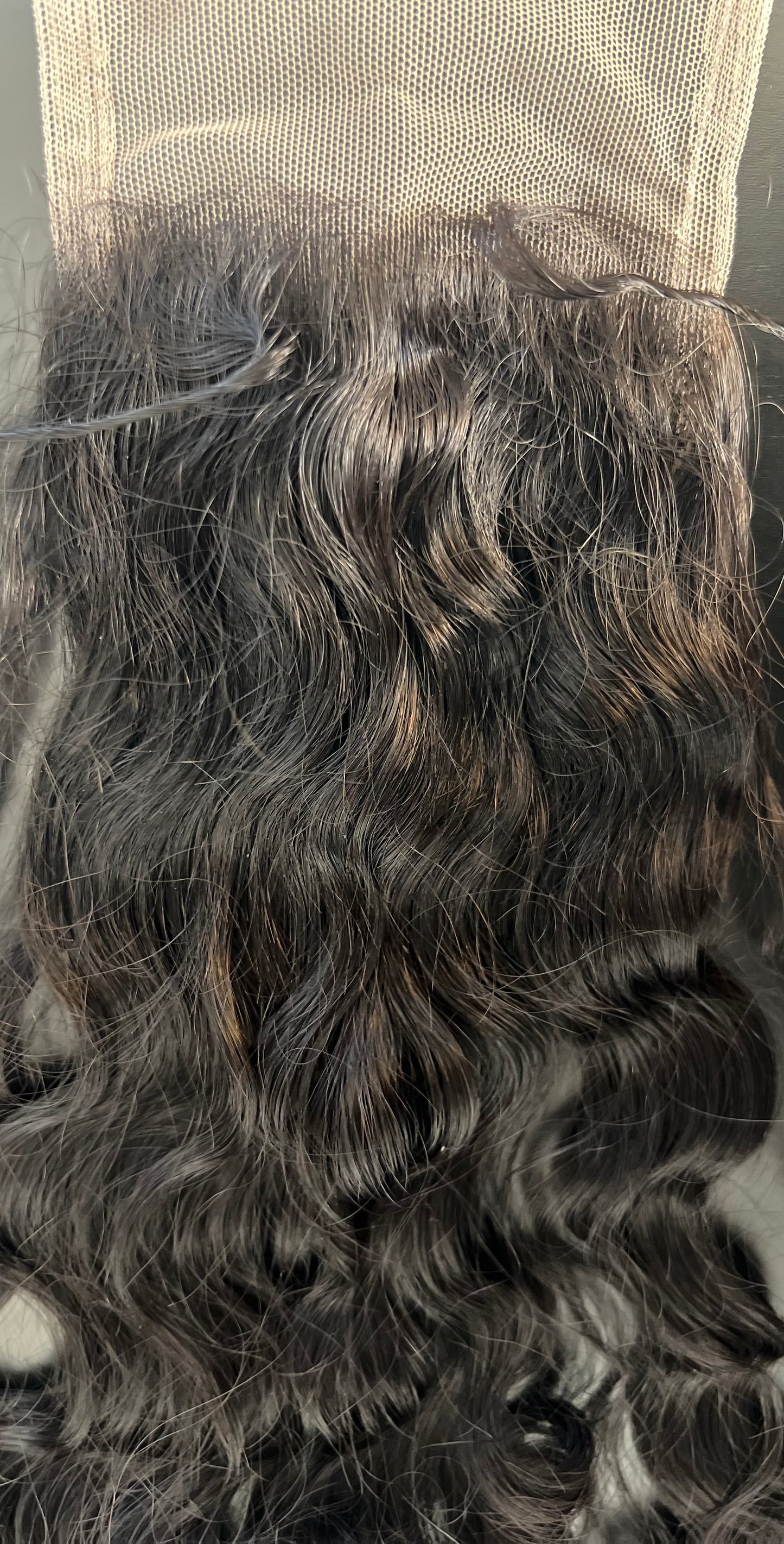 22 inch Raw Indian Curly 4x4 Lace Closure - Wefted from Indian Temple Hair, No Shedding or Tangles, Free Parting