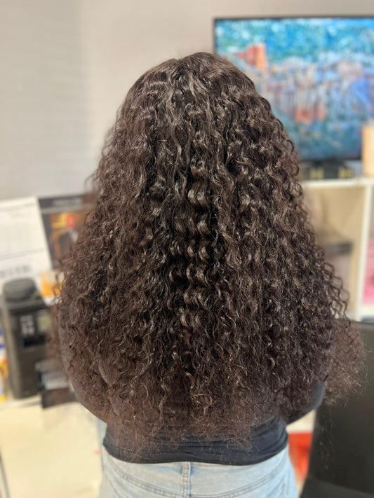 22” inch 100% Glueless Ocean Curl Wear Go Wig. Pre-cut Lace. Undetectable 4x6 HD Lace.